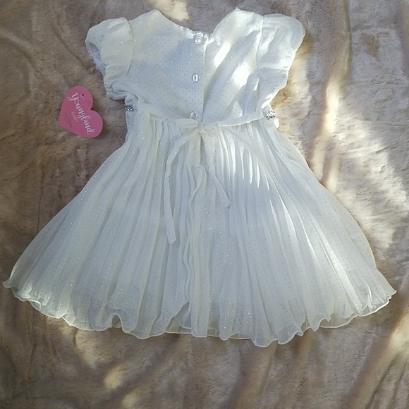 Pretty Ivory Dress With Silver Accents - Picture 5 of 8